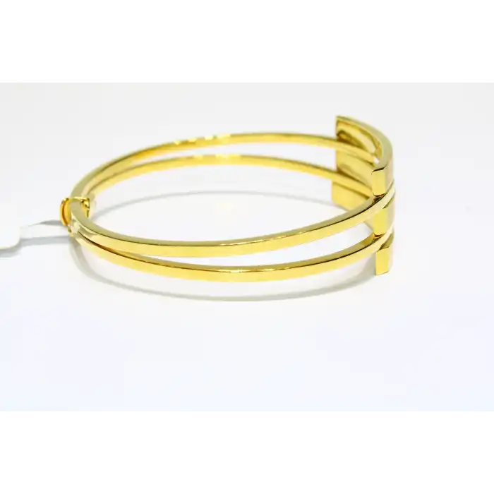 14 Ayar Altın 3 Sıralı Kaburga Kelepçe Bilezik 8.93 GR