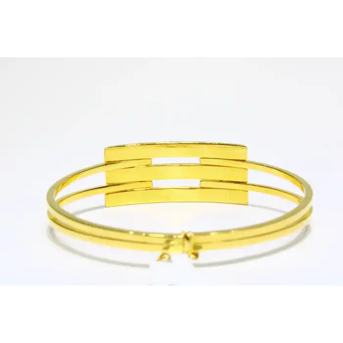 14 Ayar Altın 3 Sıralı Kaburga Kelepçe Bilezik 8.93 GR