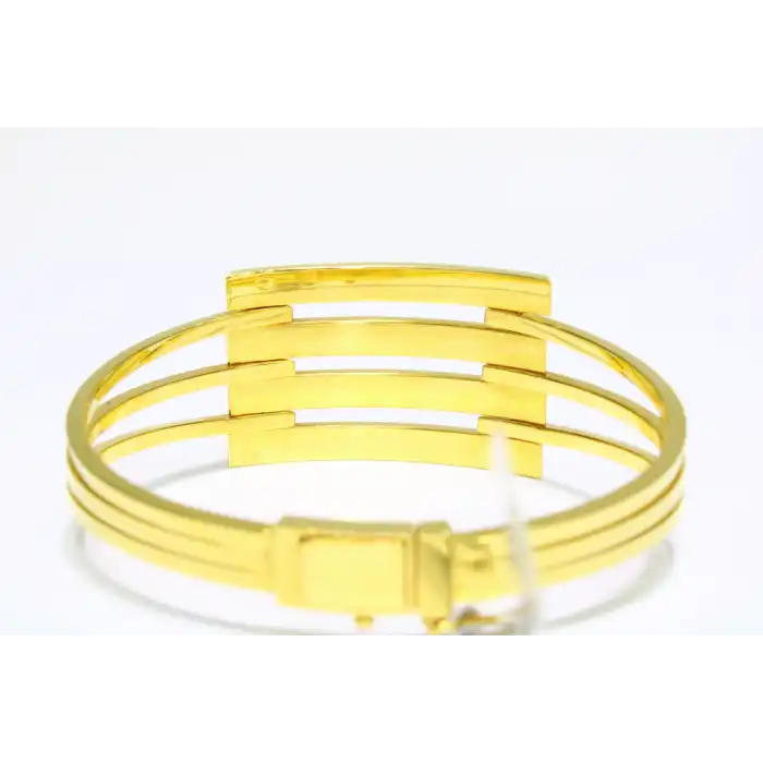 14 Ayar Altın 4 Sıralı Kaburga Kelepçe Bilezik 10.26 GR