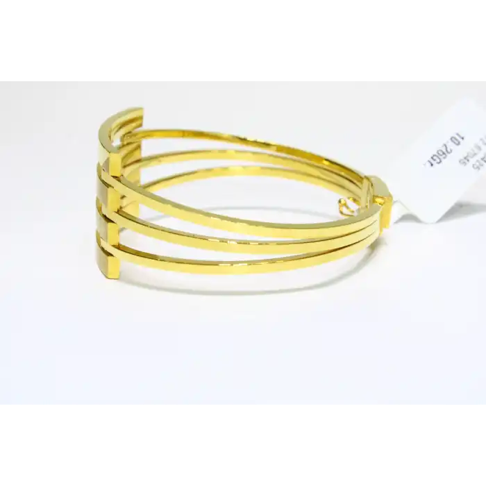 14 Ayar Altın 4 Sıralı Kaburga Kelepçe Bilezik 10.26 GR