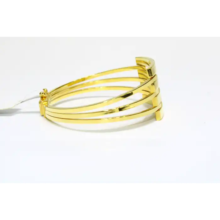 14 Ayar Altın 4 Sıralı Kaburga Kelepçe Bilezik 10.33 GR