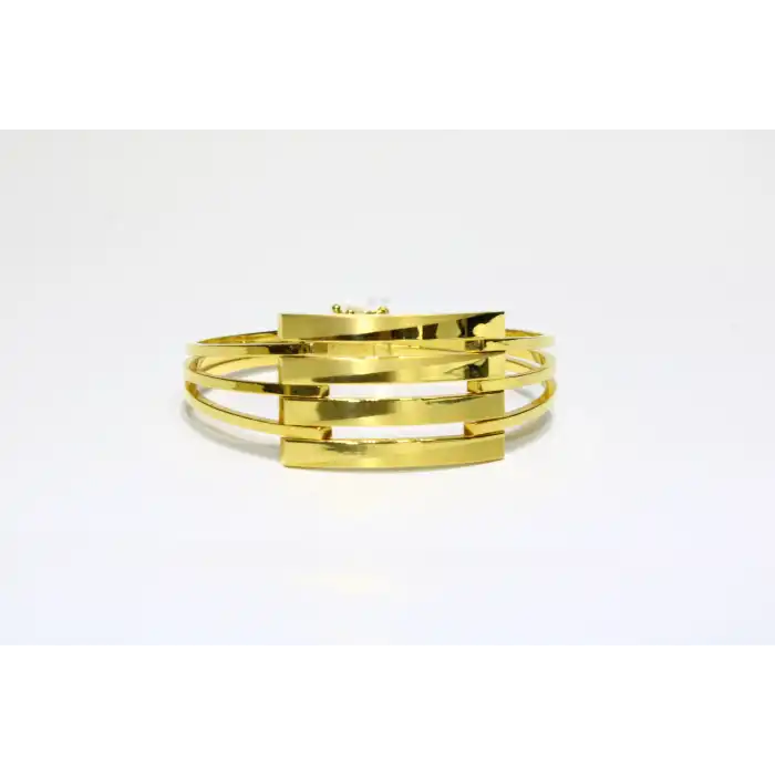 14 Ayar Altın 4 Sıralı Kaburga Kelepçe Bilezik 10.33 GR