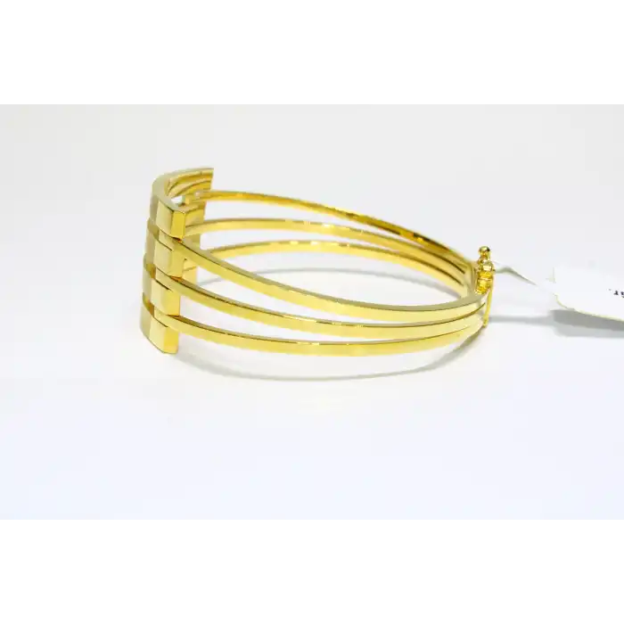 14 Ayar Altın 4 Sıralı Kaburga Kelepçe Bilezik 11.25 GR