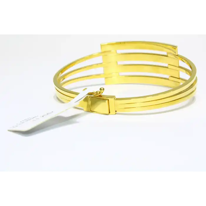 14 Ayar Altın 4 Sıralı Kaburga Kelepçe Bilezik 11.25 GR