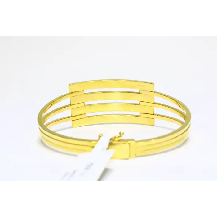 14 Ayar Altın 4 Sıralı Kaburga Kelepçe Bilezik 11.25 GR