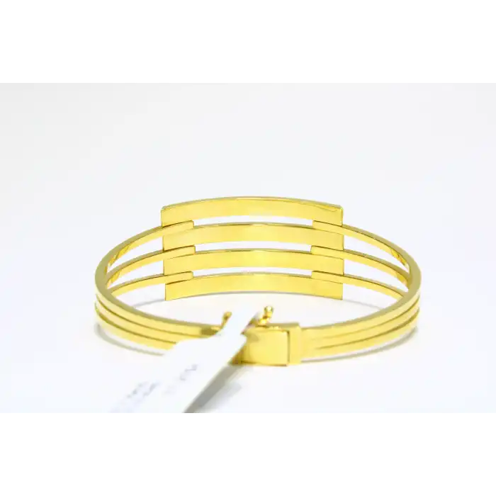 14 Ayar Altın 4 Sıralı Kaburga Kelepçe Bilezik 11.31 GR