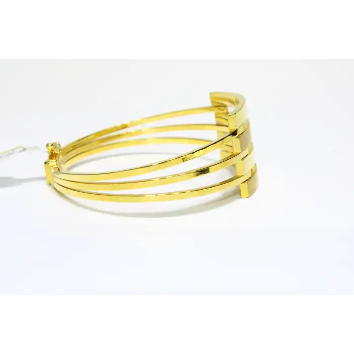 14 Ayar Altın 4 Sıralı Kaburga Kelepçe Bilezik 11.31 GR