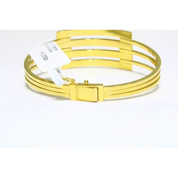 14 Ayar Altın 4 Sıralı Kaburga Kelepçe Bilezik 11.31 GR