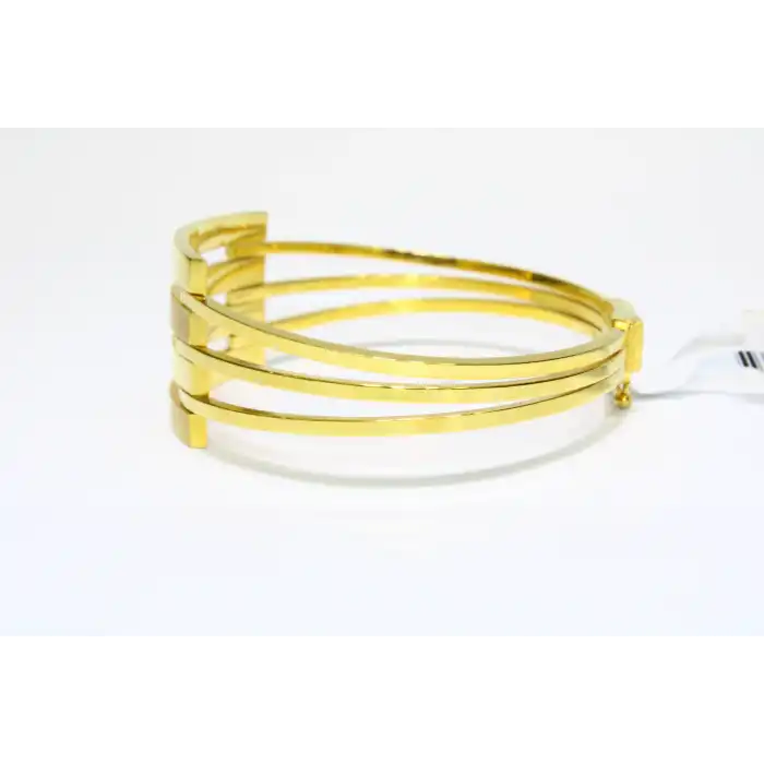 14 Ayar Altın 4 Sıralı Kaburga Kelepçe Bilezik 11.46 GR