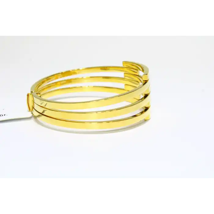 14 Ayar Altın 4 Sıralı Kaburga Kelepçe Bilezik 11.59 GR