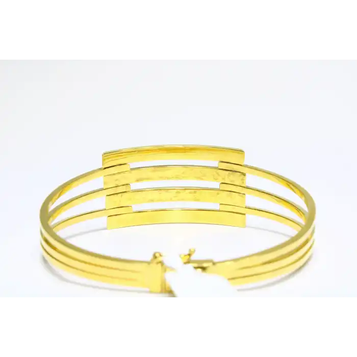 14 Ayar Altın 4 Sıralı Kaburga Kelepçe Bilezik 11.67 GR