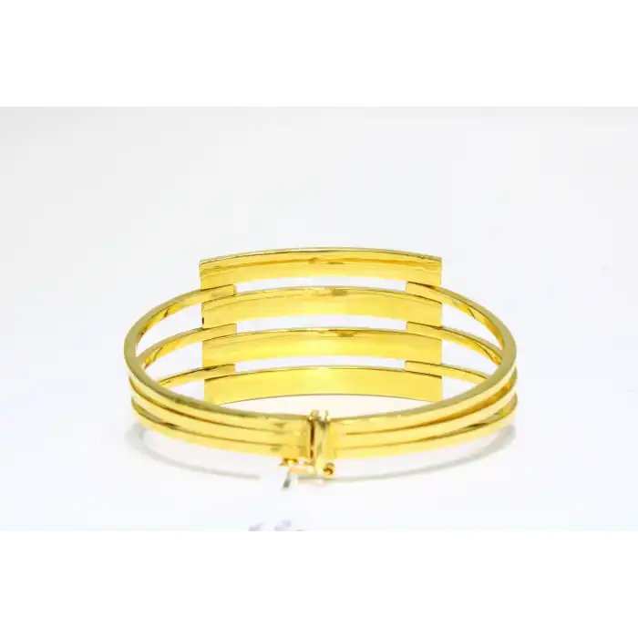 14 Ayar Altın 4 Sıralı Kaburga Kelepçe Bilezik 12.62 GR