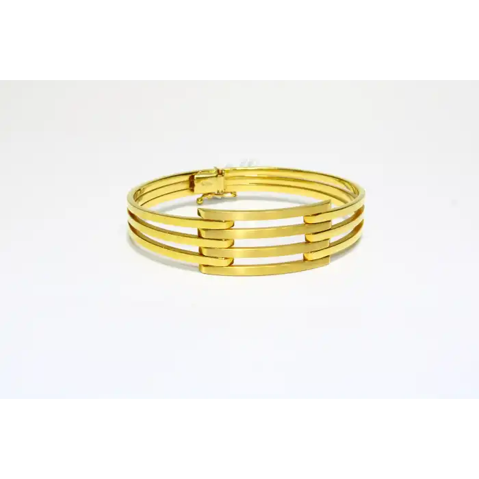 14 Ayar Altın 4 Sıralı Kaburga Kelepçe Bilezik 13.22 GR