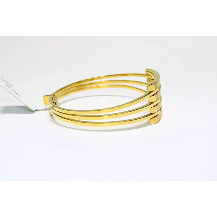 14 Ayar Altın 4 Sıralı Kaburga Kelepçe Bilezik 13.25 GR