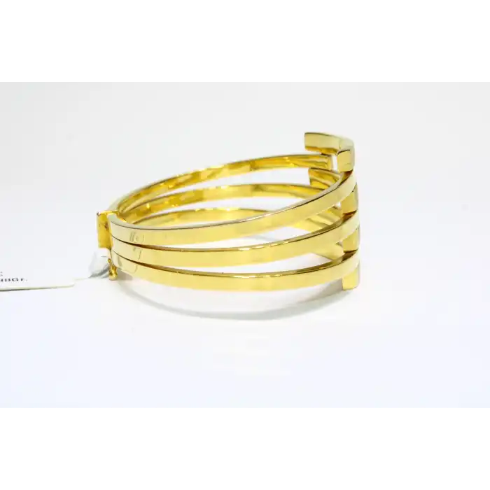 14 Ayar Altın 4 Sıralı Kaburga Kelepçe Bilezik 21.38 GR