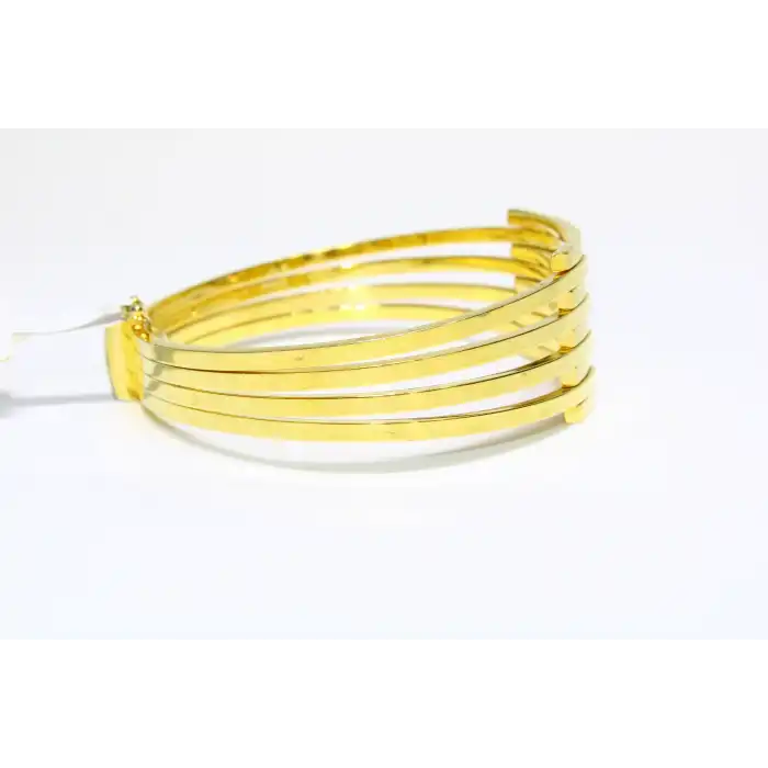 14 Ayar Altın 5 Sıralı Kaburga Kelepçe Bilezik 12.51 GR