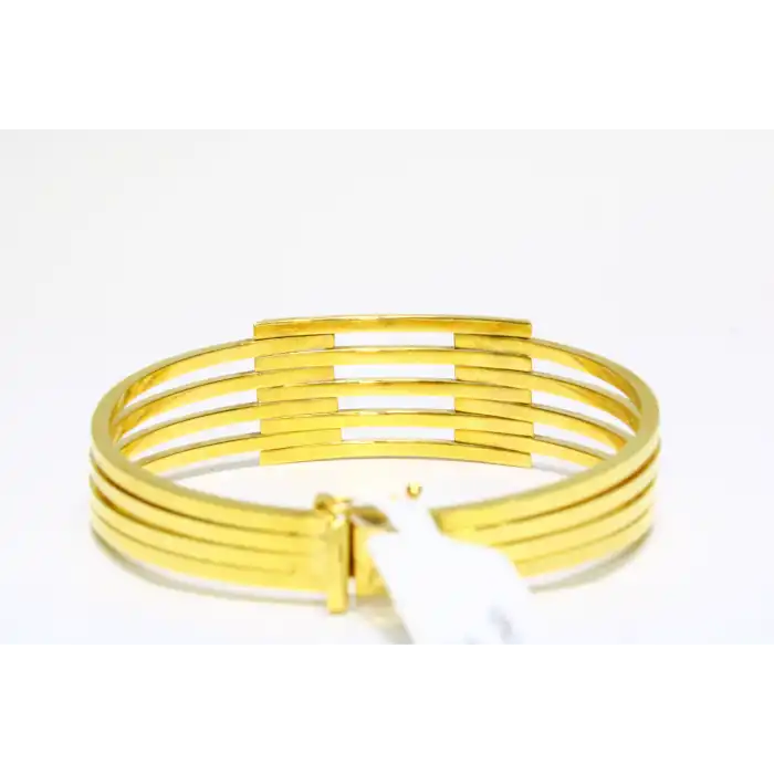 14 Ayar Altın 5 Sıralı Kaburga Kelepçe Bilezik 13.15 GR