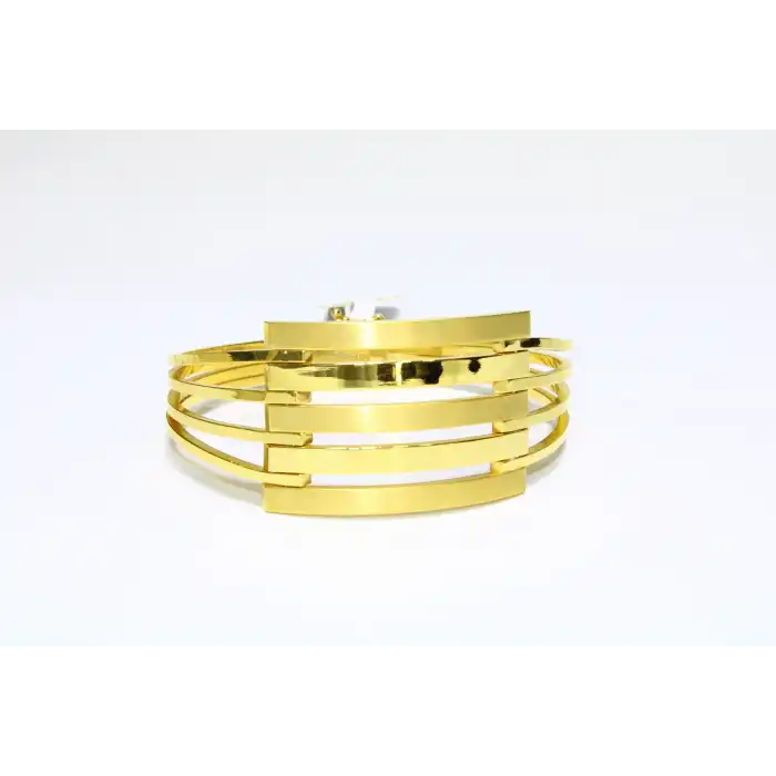 14 Ayar Altın 5 Sıralı Kaburga Kelepçe Bilezik 14.24 GR