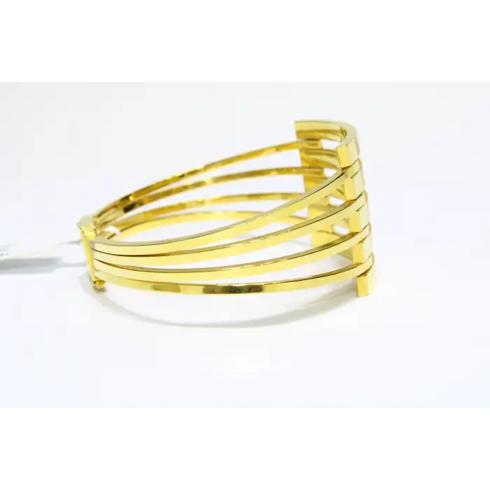 14 Ayar Altın 5 Sıralı Kaburga Kelepçe Bilezik 14.25 GR