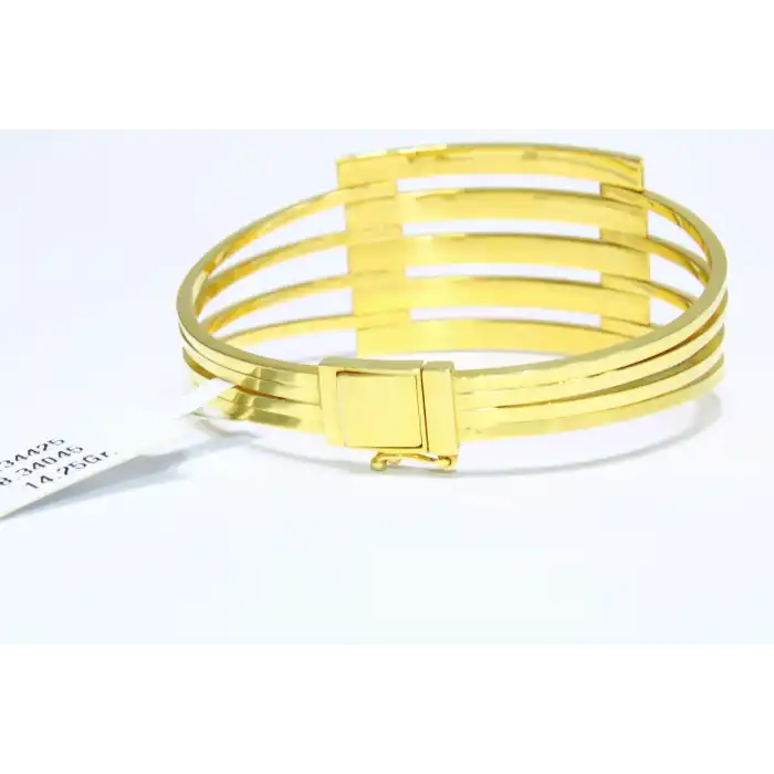 14 Ayar Altın 5 Sıralı Kaburga Kelepçe Bilezik 14.25 GR