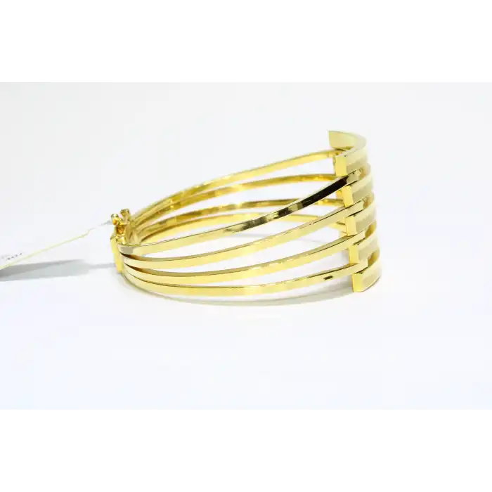 14 Ayar Altın 5 Sıralı Kaburga Kelepçe Bilezik 14.40 GR