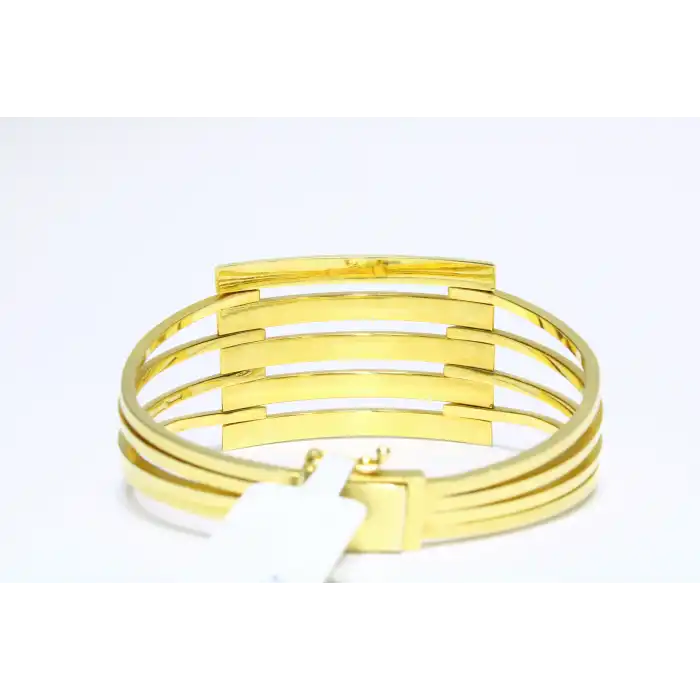 14 Ayar Altın 5 Sıralı Kaburga Kelepçe Bilezik 14.40 GR