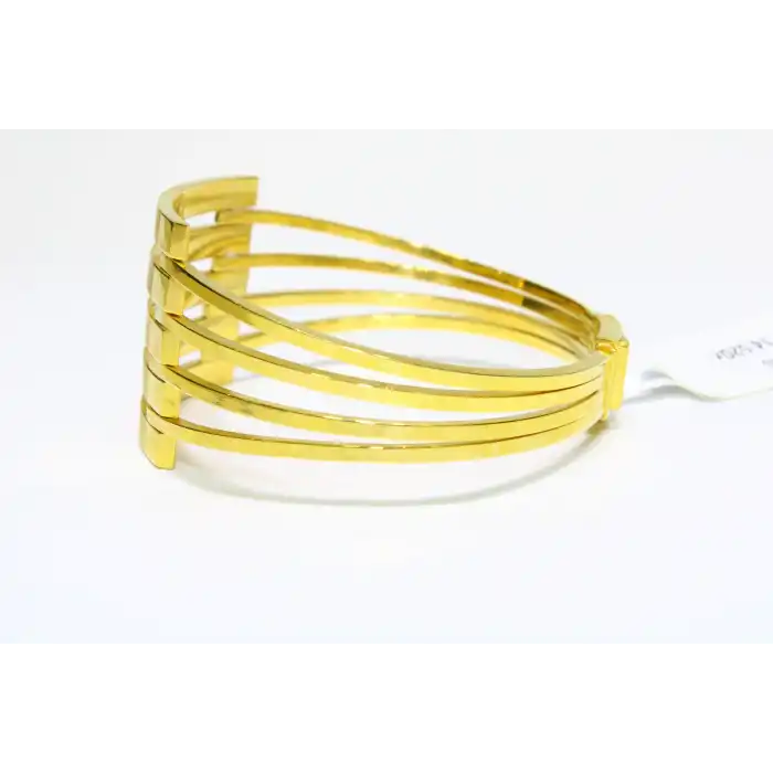 14 Ayar Altın 5 Sıralı Kaburga Kelepçe Bilezik 14.52 GR