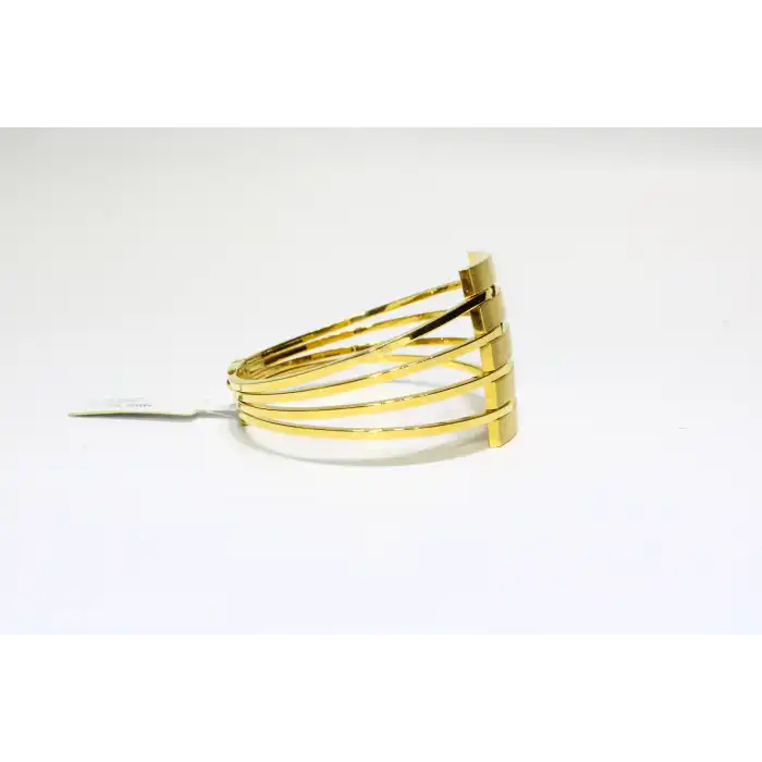 14 Ayar Altın 5 Sıralı Kaburga Kelepçe Bilezik 15.35 GR