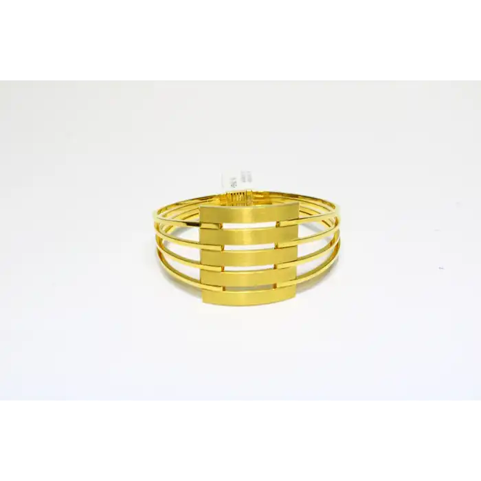 14 Ayar Altın 5 Sıralı Kaburga Kelepçe Bilezik 15.35 GR