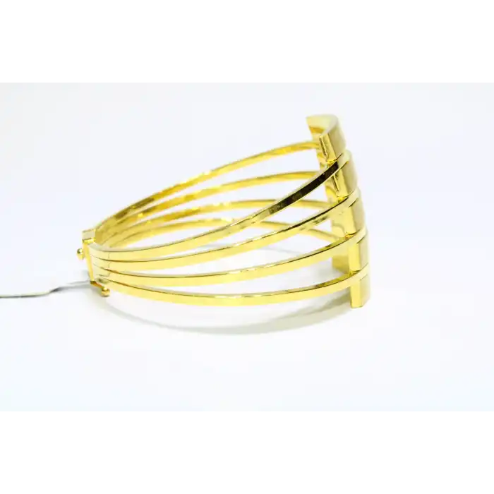 14 Ayar Altın 5 Sıralı Kaburga Kelepçe Bilezik 15.36 GR