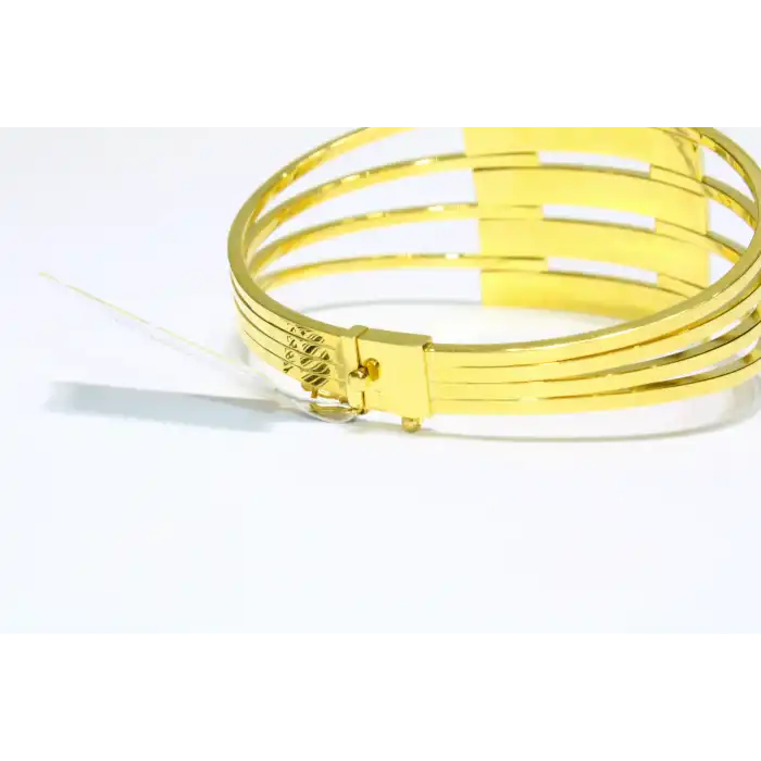 14 Ayar Altın 5 Sıralı Kaburga Kelepçe Bilezik 15.36 GR
