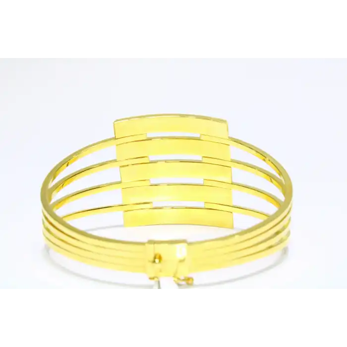 14 Ayar Altın 5 Sıralı Kaburga Kelepçe Bilezik 15.36 GR