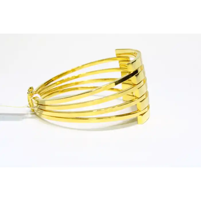 14 Ayar Altın 5 Sıralı Kaburga Kelepçe Bilezik 16.12 GR