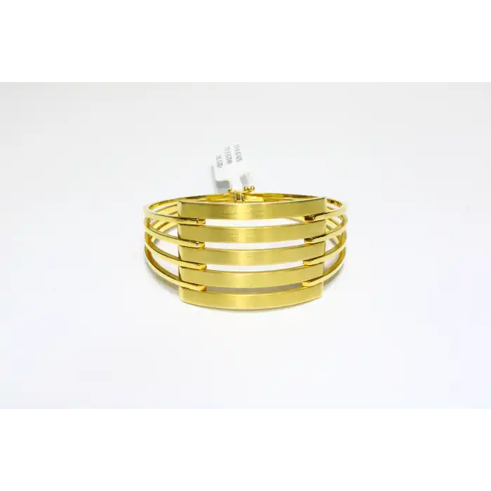 14 Ayar Altın 5 Sıralı Kaburga Kelepçe Bilezik 16.53 GR