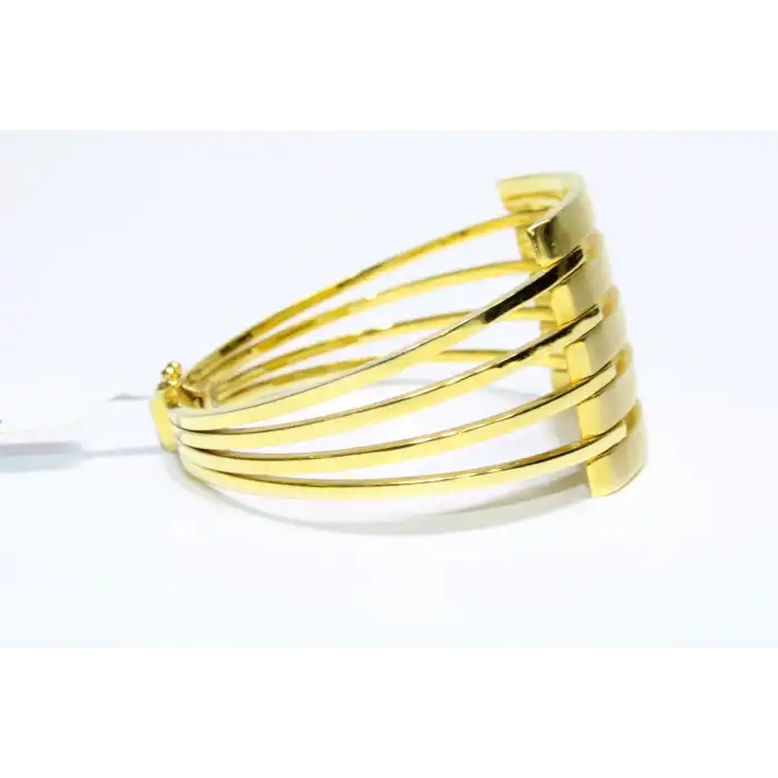 14 Ayar Altın 5 Sıralı Kaburga Kelepçe Bilezik 16.53 GR