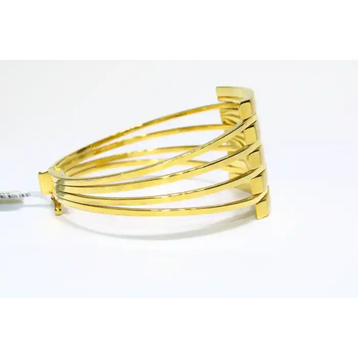 14 Ayar Altın 5 Sıralı Kaburga Kelepçe Bilezik 17.65 GR