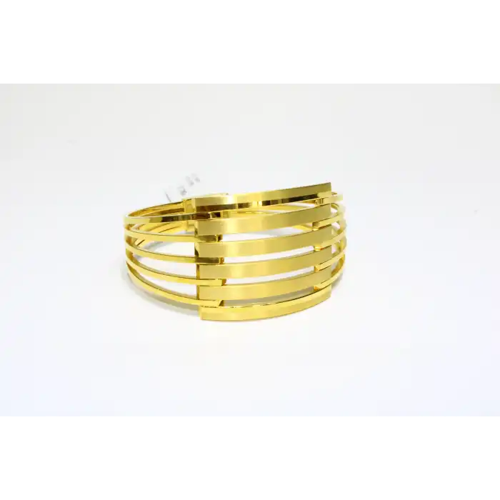 14 Ayar Altın 6 Sıralı Kaburga Kelepçe Bilezik 17.78 GR