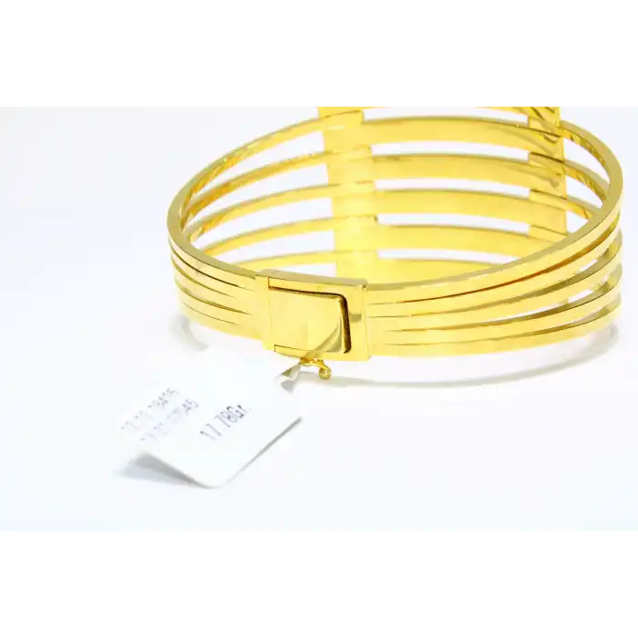 14 Ayar Altın 6 Sıralı Kaburga Kelepçe Bilezik 17.78 GR