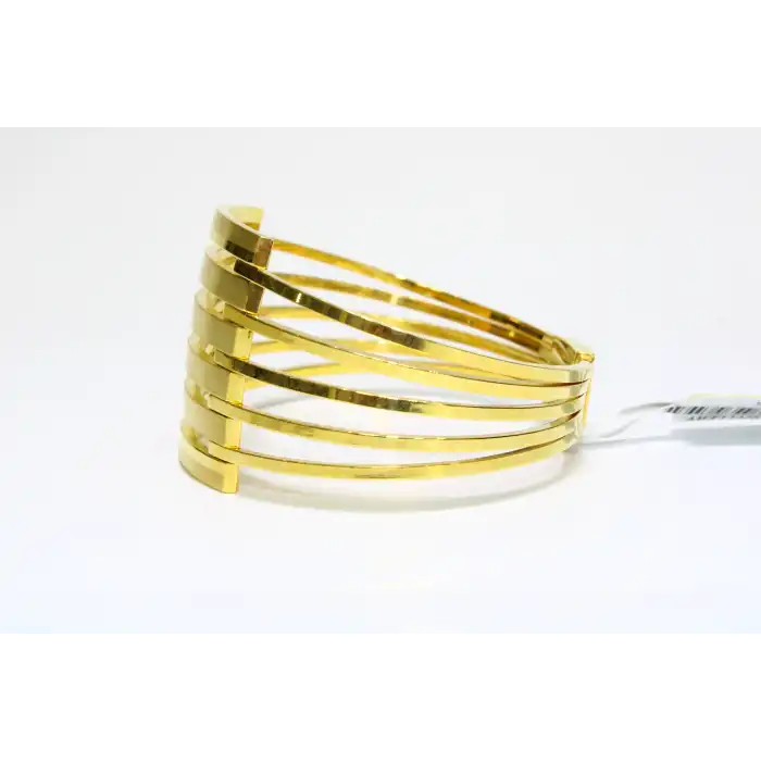 14 Ayar Altın 6 Sıralı Kaburga Kelepçe Bilezik 17.78 GR