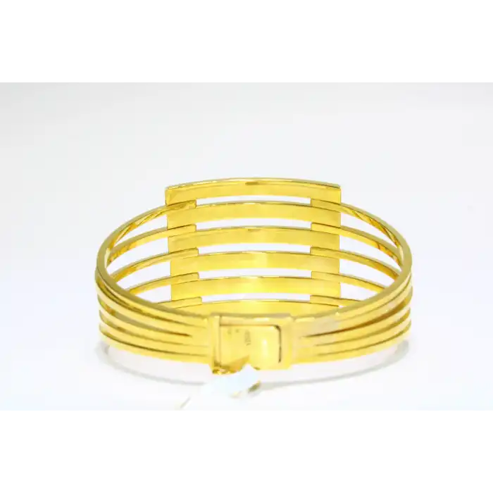 14 Ayar Altın 6 Sıralı Kaburga Kelepçe Bilezik 18.06 GR