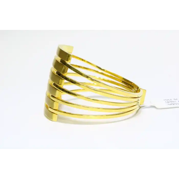 14 Ayar Altın 6 Sıralı Kaburga Kelepçe Bilezik 20.79 GR