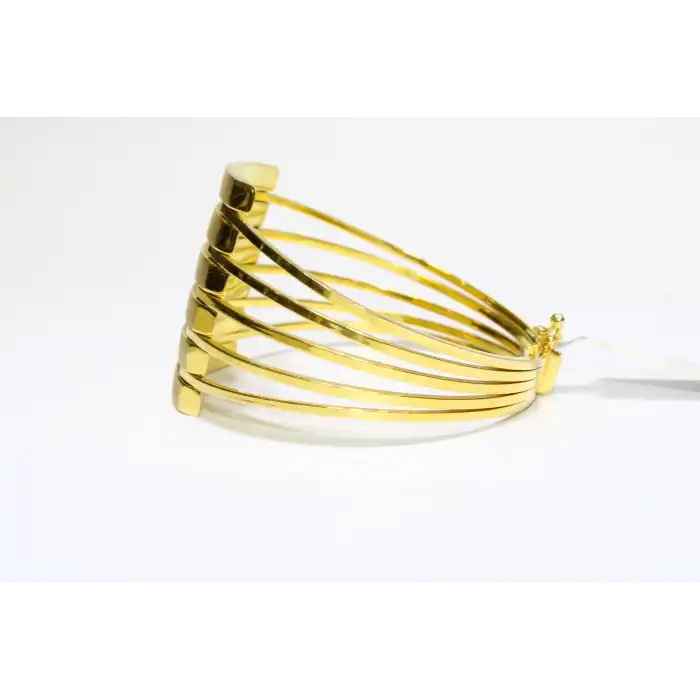 14 Ayar Altın 6 Sıralı Kaburga Kelepçe Bilezik 21.90 GR