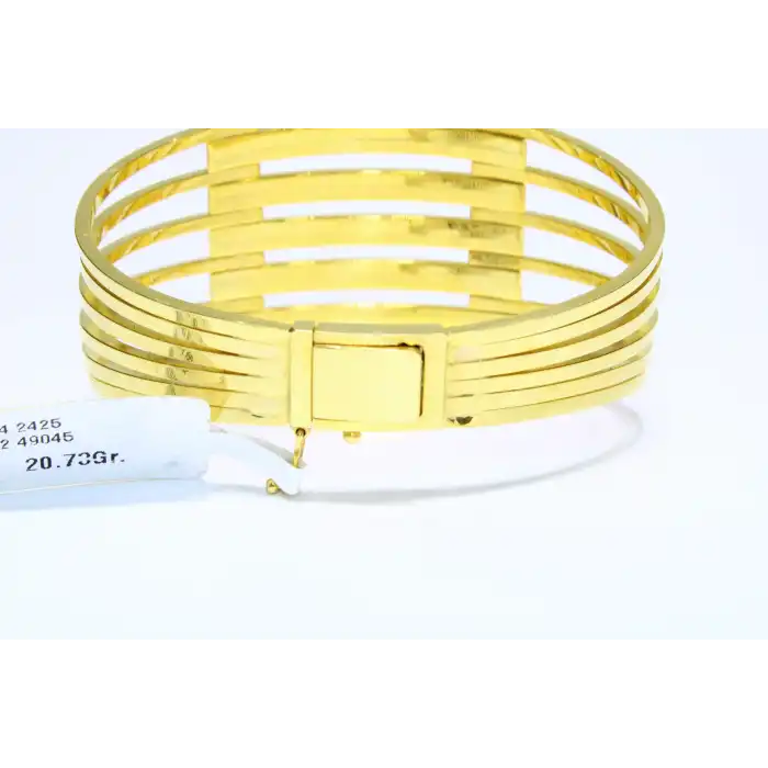 14 Ayar Altın 7 Sıralı Kaburga Kelepçe Bilezik 20.73 GR