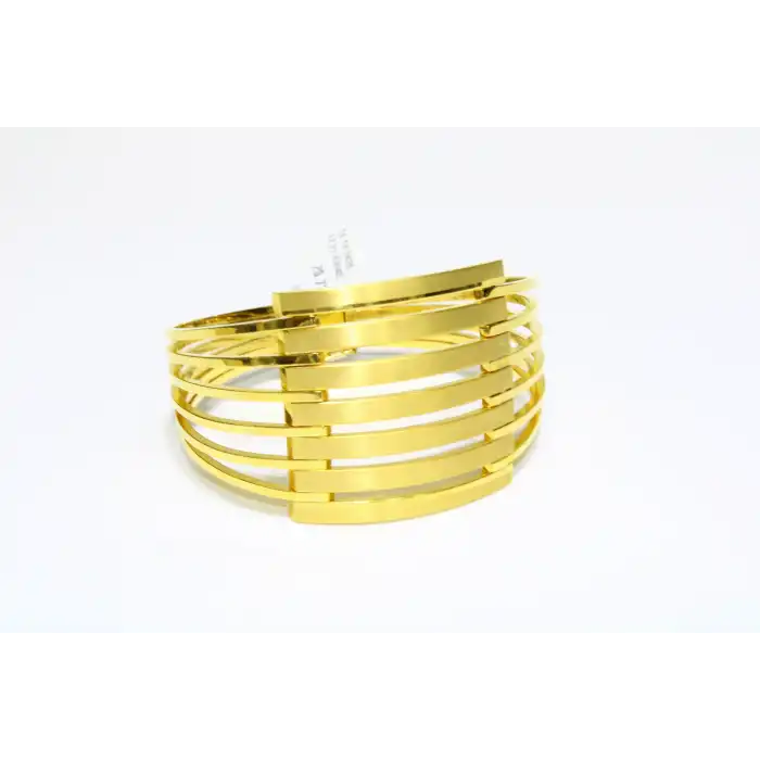 14 Ayar Altın 7 Sıralı Kaburga Kelepçe Bilezik 20.73 GR