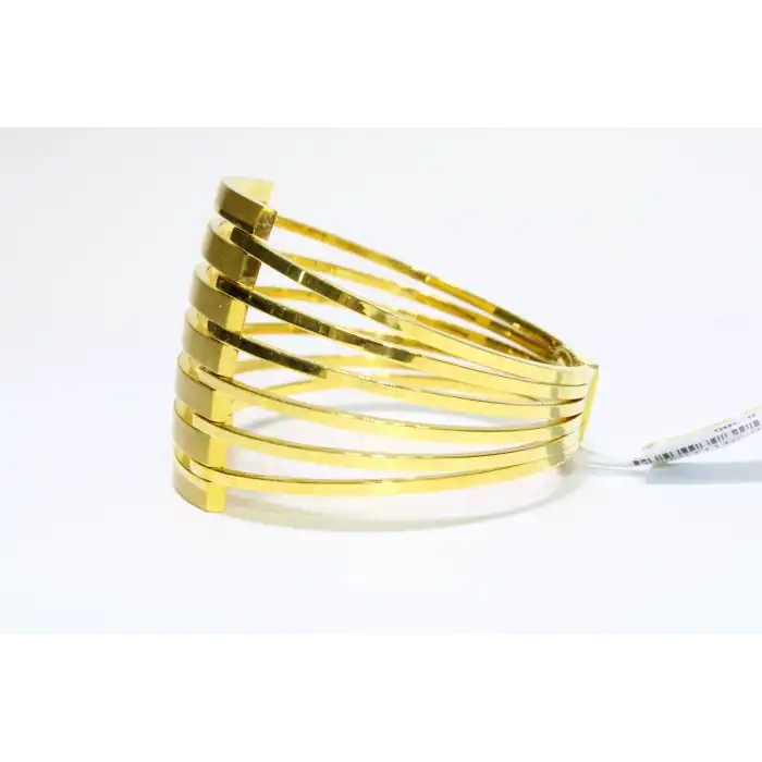 14 Ayar Altın 7 Sıralı Kaburga Kelepçe Bilezik 20.73 GR