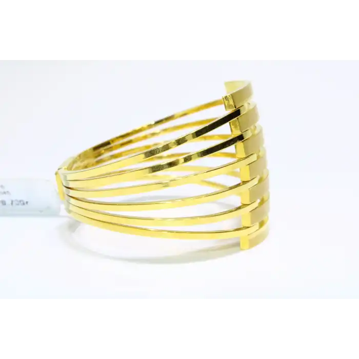 14 Ayar Altın 7 Sıralı Kaburga Kelepçe Bilezik 20.73 GR