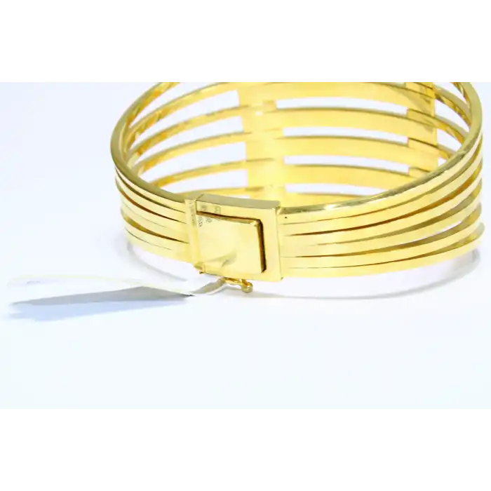14 Ayar Altın 7 Sıralı Kaburga Kelepçe Bilezik 21.85 GR