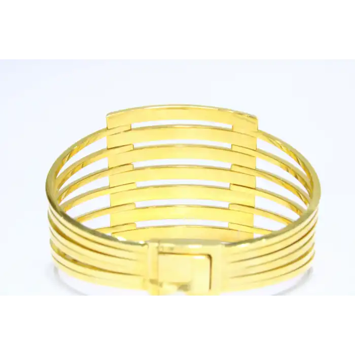 14 Ayar Altın 7 Sıralı Kaburga Kelepçe Bilezik 21.85 GR