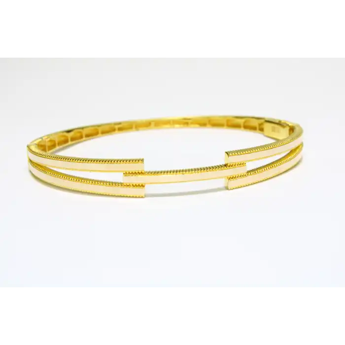 14 Ayar Altın Ajda Model Tek Sıralı Kaburga Kelepçe Bilezik 8.40 GR