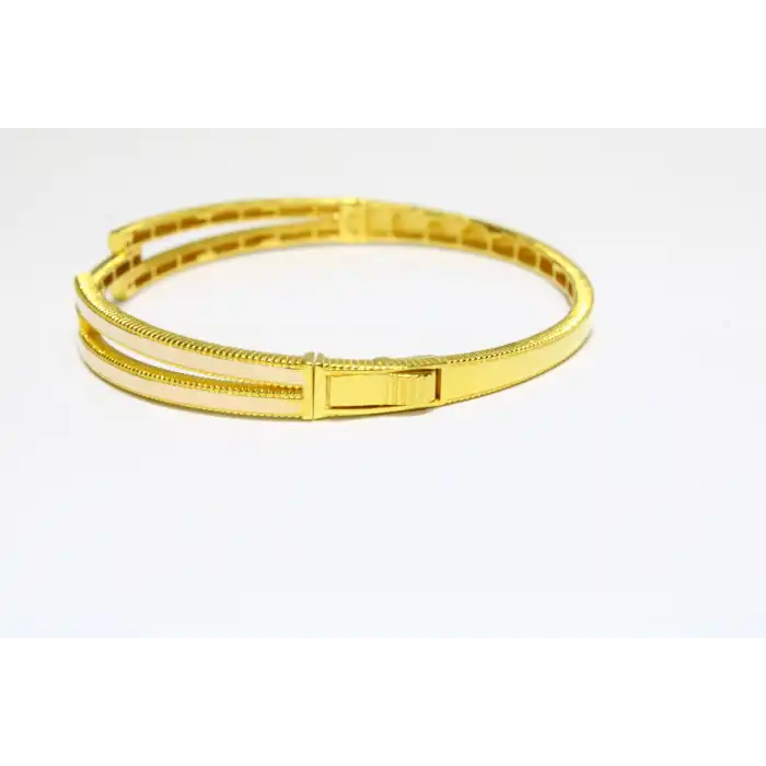 14 Ayar Altın Ajda Model Tek Sıralı Kaburga Kelepçe Bilezik 8.40 GR